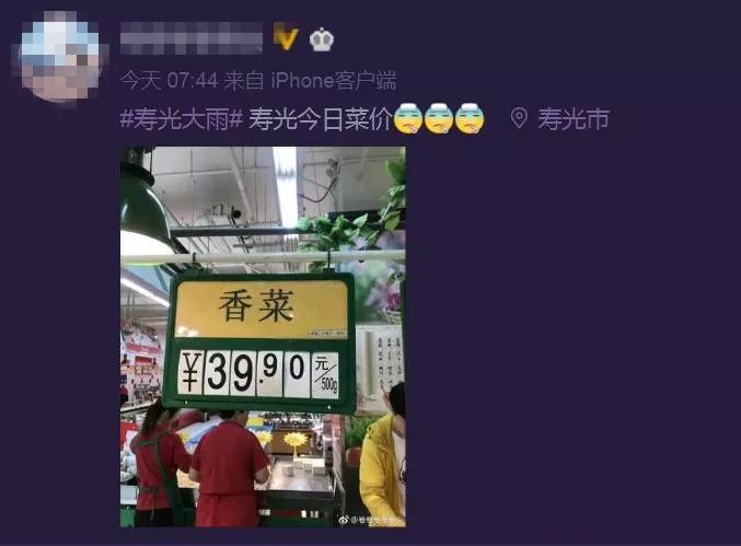 壽光受災(zāi)致菜價飛漲香菜每斤39.9元?專家:影響山東