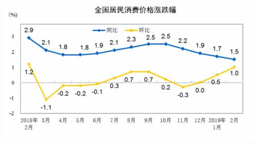 CPI同比、環(huán)比漲幅走勢圖。 來自國家統(tǒng)計(jì)局