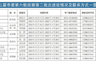 十三届市委第六轮巡察完成第二批进驻