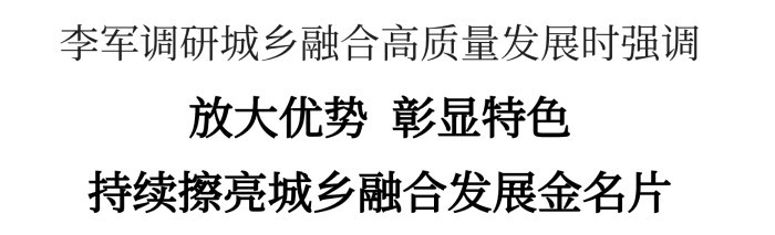 李軍：放大優(yōu)勢(shì)、彰顯特色，持續(xù)擦亮城鄉(xiāng)融合發(fā)展金名片