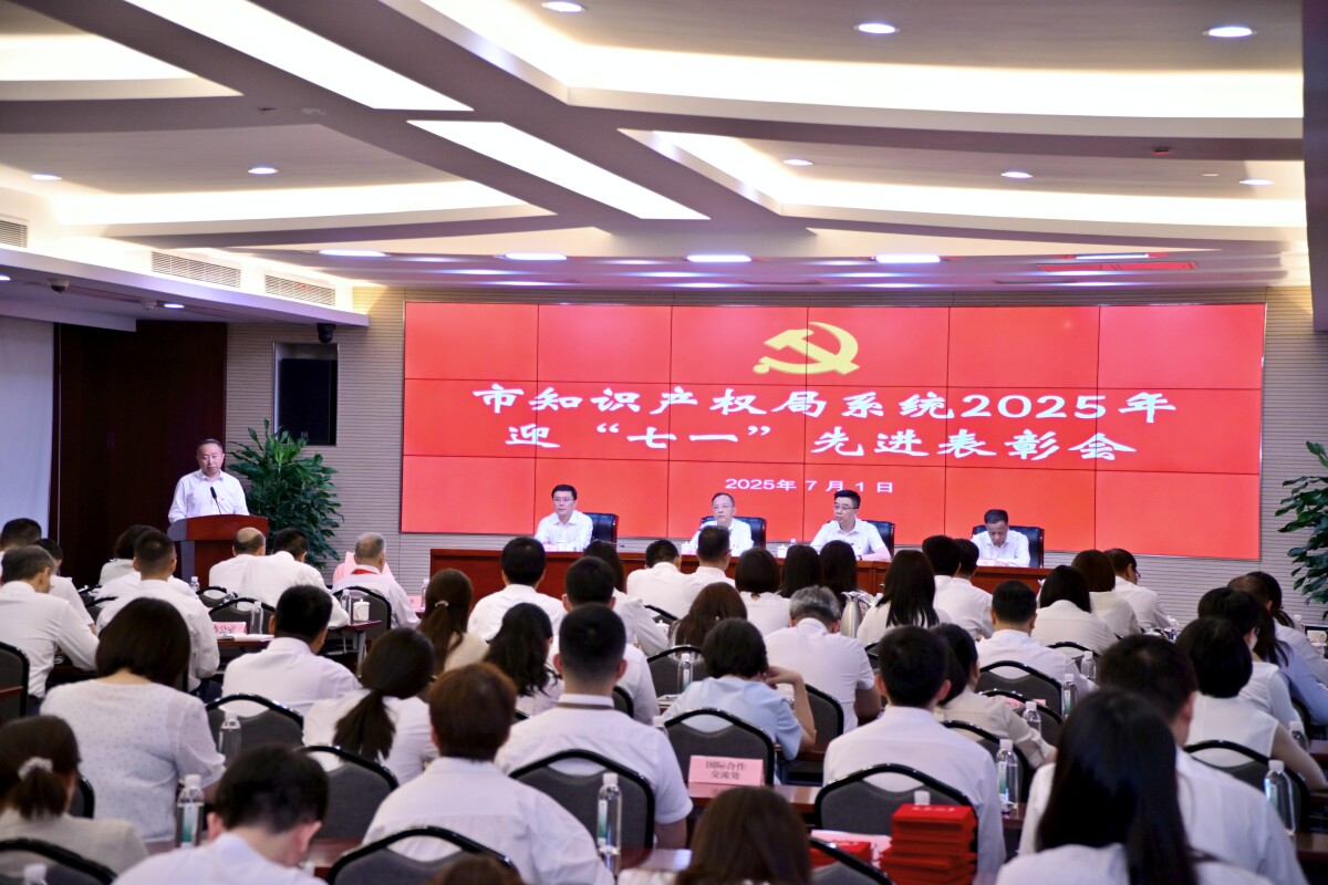 市知識產(chǎn)權(quán)局系統(tǒng)召開2025年迎“七一”先進(jìn)表彰會 .jpg