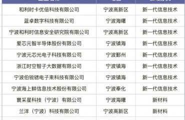 12家甬企入选浙江首批科技“新小龙”