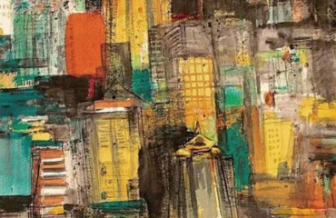 新華老報人、著名畫家潘高鵬繪佳作 《金陵不夜城》三登國家級大展