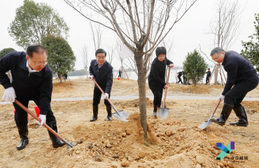 绍兴市、区领导参加义务植树活动