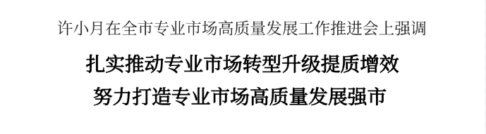 全市专业市场高质量发展工作推进会召开