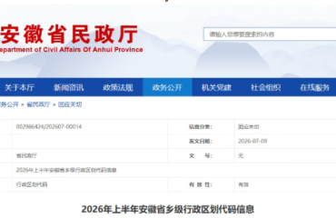 最新！合肥市行政区划代码公布