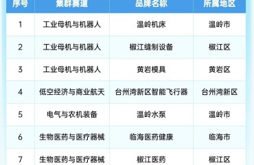 浙江溫嶺兩大產(chǎn)業(yè)入選省級集群培育名單